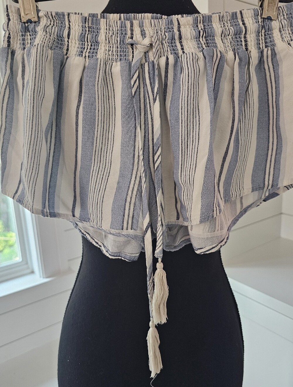 Ocean Drive Blue and White Striped Shorts